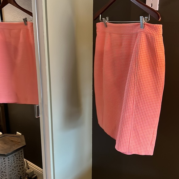 Halogen, pencil skirt, neon orange/pink and cream, size 14 - Picture 2 of 7